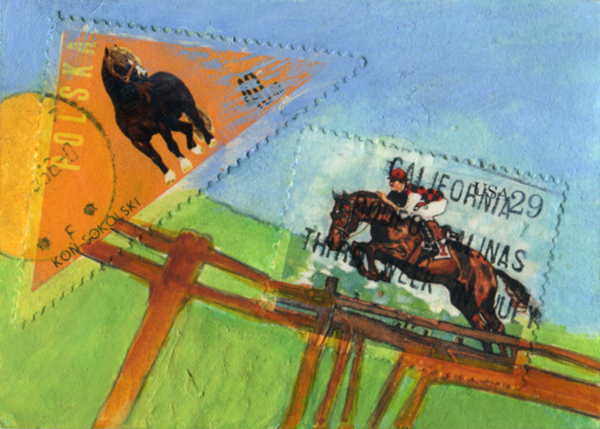 Horses Stamp Art Card